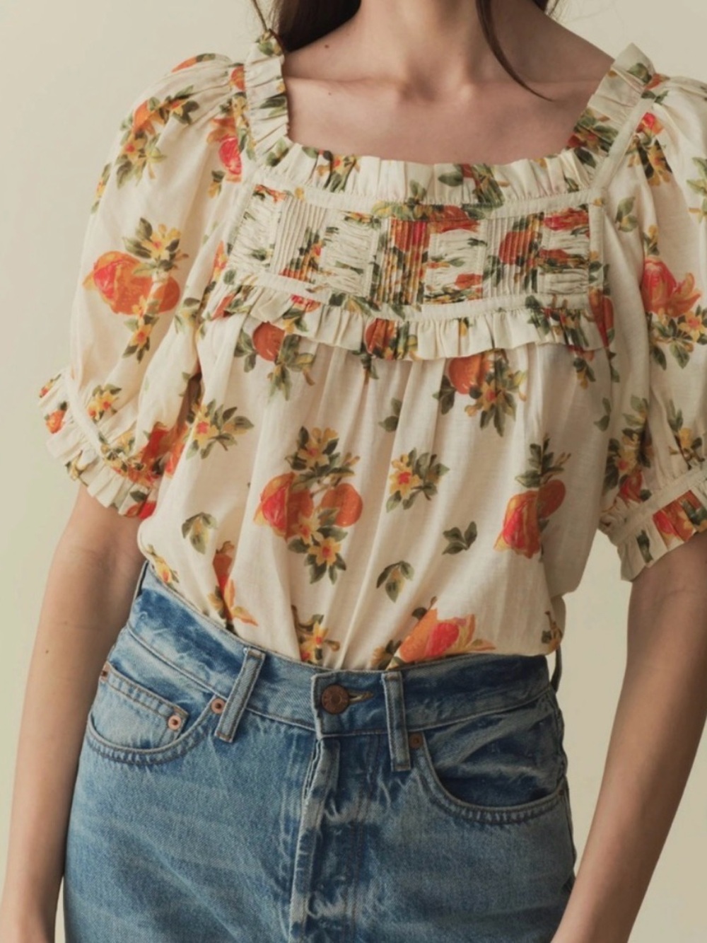 DOEN Frances top L NWOT - Orangerie Floral